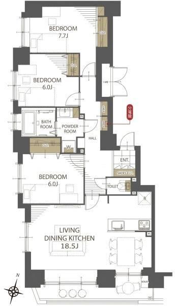 Renovated 3LDK Apartment for Sale in Sapporo Higashi Ward - Thumbnail 2
