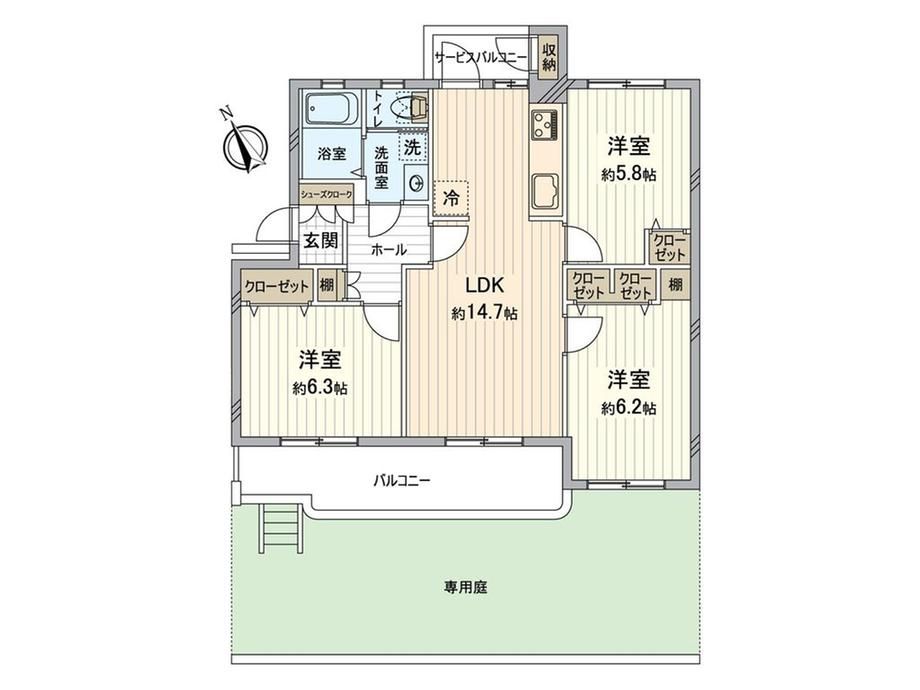 3LDK Apartment for Sale in Funabashi, Chiba Prefecture - Thumbnail 4