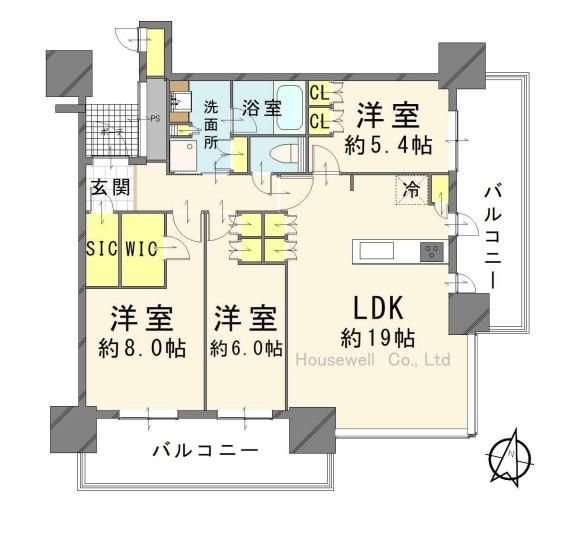 New 3LDK Apartment for Sale in Urawa Tower, Saitama - Thumbnail 2