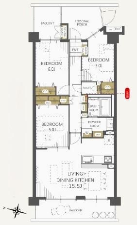 Renovated 3LDK Apartment for Sale in Funabashi, Chiba - Thumbnail 2