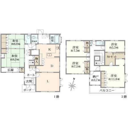 6LDK+S House for Sale in Okamoto-cho, Takatsuki, Osaka - Thumbnail 4