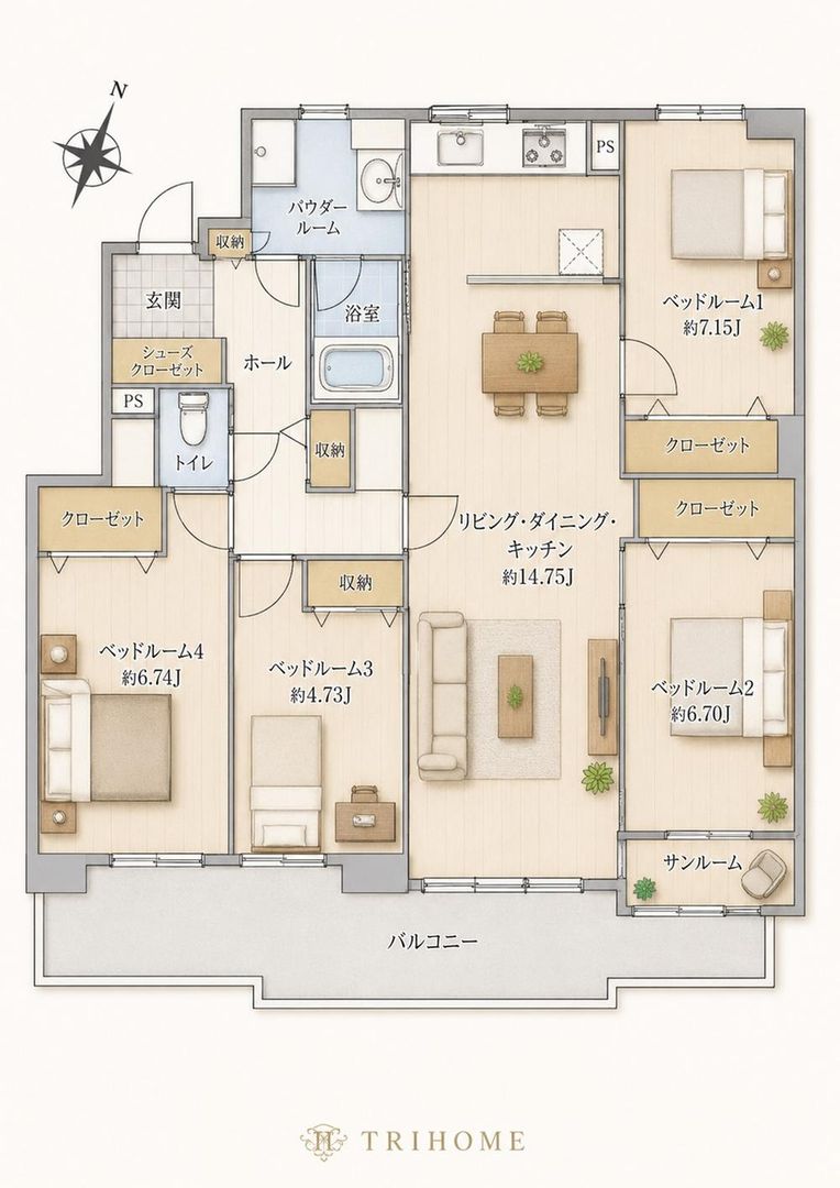 99.95m2 4LDK Apartment for Sale in Sapporo Chuo Ward - Thumbnail 2