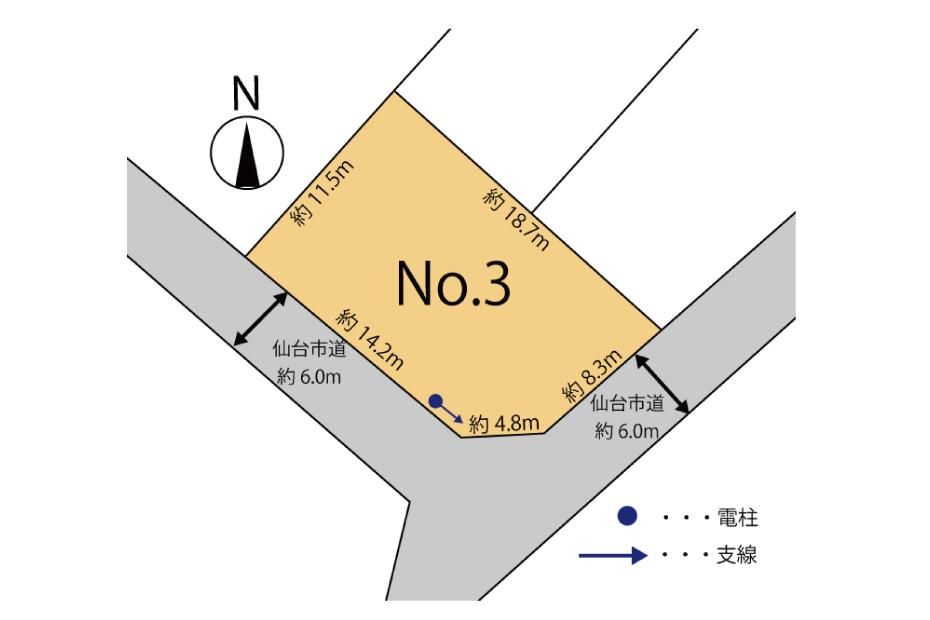 Land for Sale in Yagiyamaminami, Sendai - 204 sqm Corner Lot - Thumbnail 2