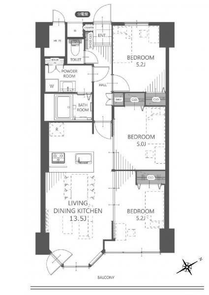3LDK Apartment for Sale in Nishi-ku, Sapporo - Thumbnail 3