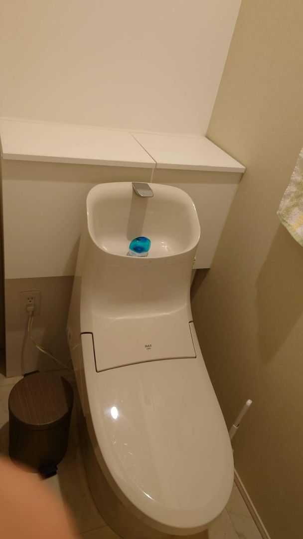 Modern one-piece Washlet toilet in a Japanese apartment listing