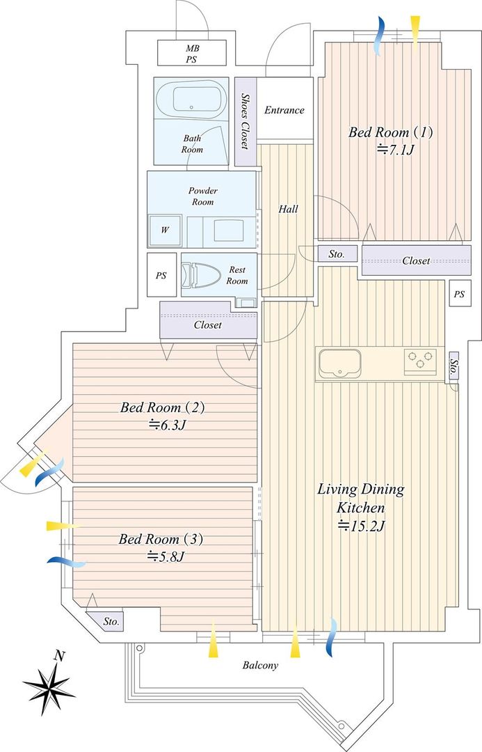 Renovated 3LDK Apartment Near Miyazakidai Station, Kawasaki - Thumbnail 4