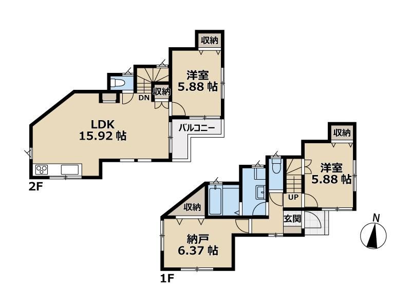 2LDK+S House in Asaka, Saitama | 3180万円 - Thumbnail 4
