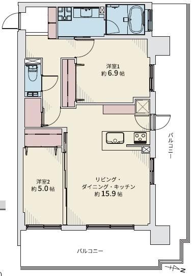2LDK Apartment for Sale in Sapporo Higashi-ku, 66.89m² - Thumbnail 2