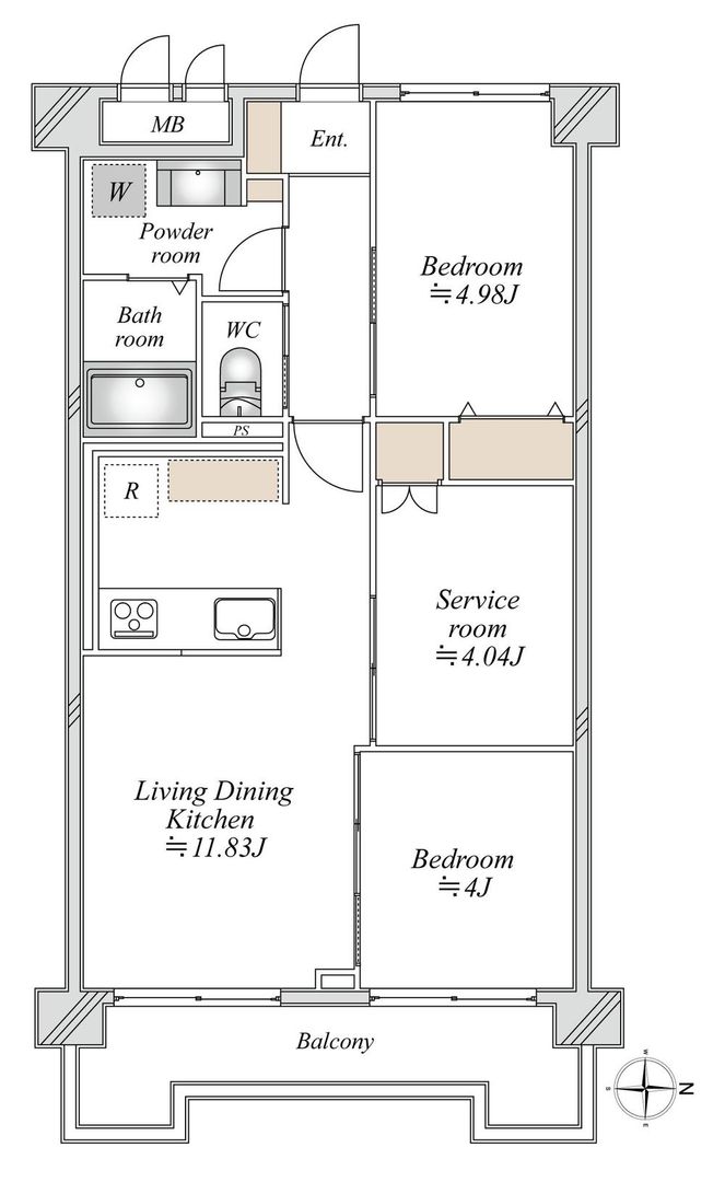 2LDK Apartment for Sale in Kawasaki-ku, Kanagawa - 54.88m2 - Thumbnail 3