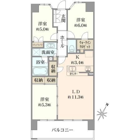 3LDK Apartment for Sale in Zama City, Kanagawa - Thumbnail 2