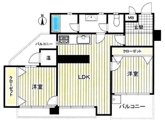 Green Hill Corpos South 2LDK Apartment for Sale near Kitayama Station - Thumbnail 3