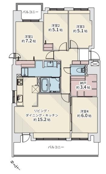 Renovated 4LDK Apartment in Kotoni, Sapporo - 89m2 - Thumbnail 3