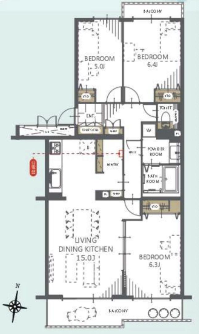3LDK Apartment for Sale in Kuki, Saitama - 77.3m2 - Thumbnail 3