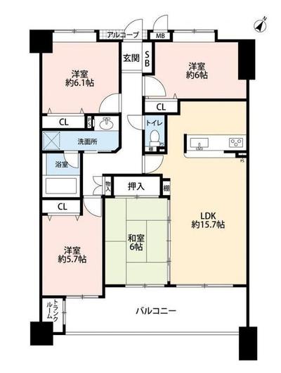 4LDK Apartment for Sale in Fukuoka Higashi Ward — Floorplan, Higashi, Fukuoka