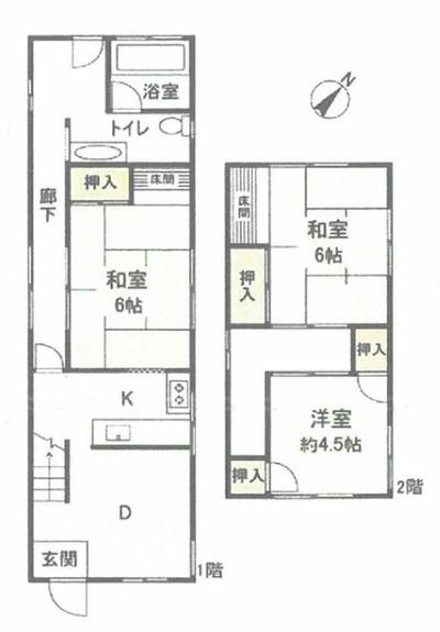 3DK Detached House for Sale in Higashi-ku, Hiroshima - 80m2 — Floorplan, Higashi, Hiroshima