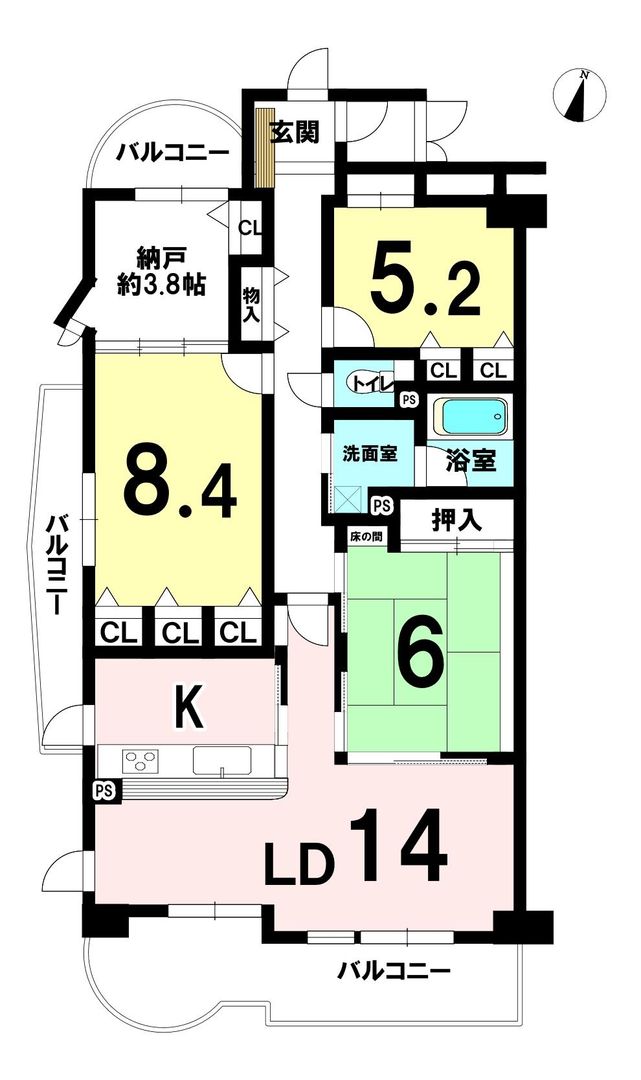 3LDK Condominium in Ichinomiya, Aichi - 95.51m2 - Thumbnail 2