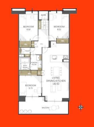 3LDK Apartment for Sale in Shiroi, Chiba - 82.89m2 - Image 1