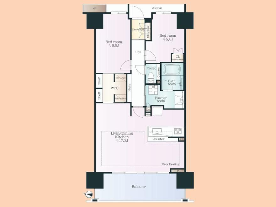 2LDK Apartment for Sale in Yamato, Kanagawa 68.02m2 - Thumbnail 3