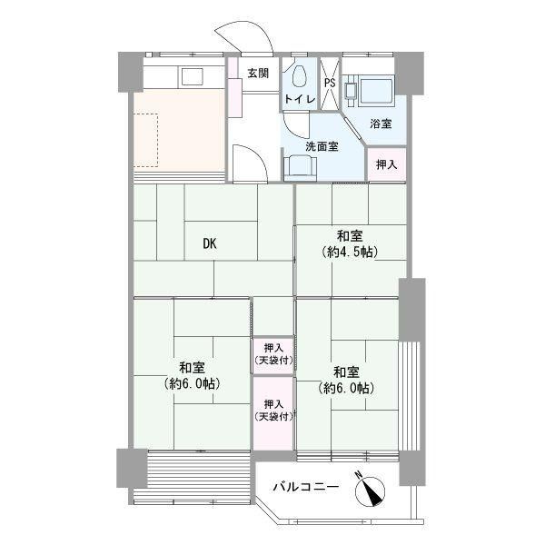 3DK Apartment for Sale in Funabashi, Chiba - 62.74m² - Thumbnail 2