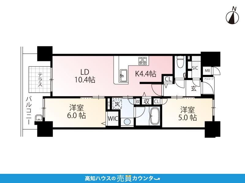 2LDK Apartment for Sale in Kochi City - 58m2, 14th Floor - Thumbnail 4