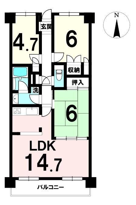 3LDK Apartment for Sale in Sendai Miyagino-ku 67.4m² - Thumbnail 4