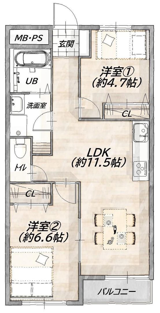 2LDK Apartment for Sale in Sendai, Miyagi - Thumbnail 2