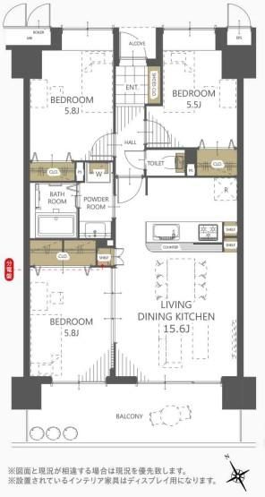 Fully Renovated 3LDK Apartment in Kochi City, 70m² - Thumbnail 4