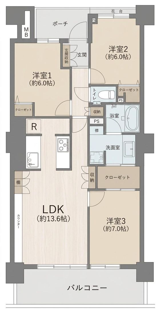 3LDK 80sqm Apartment in Yokohama Kanagawa Ward with Bay View - Thumbnail 4