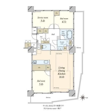 Renovated Apartment in Musashi Urawa, 75.64m2, 2LDK+S - Thumbnail 3