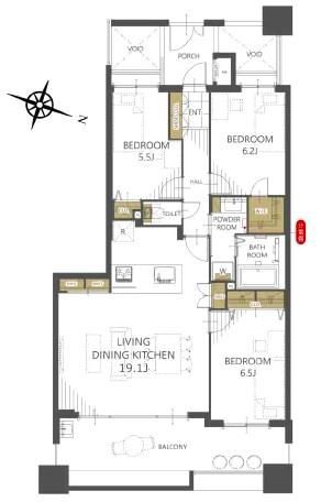 Fully Renovated 3LDK Apartment in Funabashi, Chiba - 78.83 sqm - Thumbnail 3