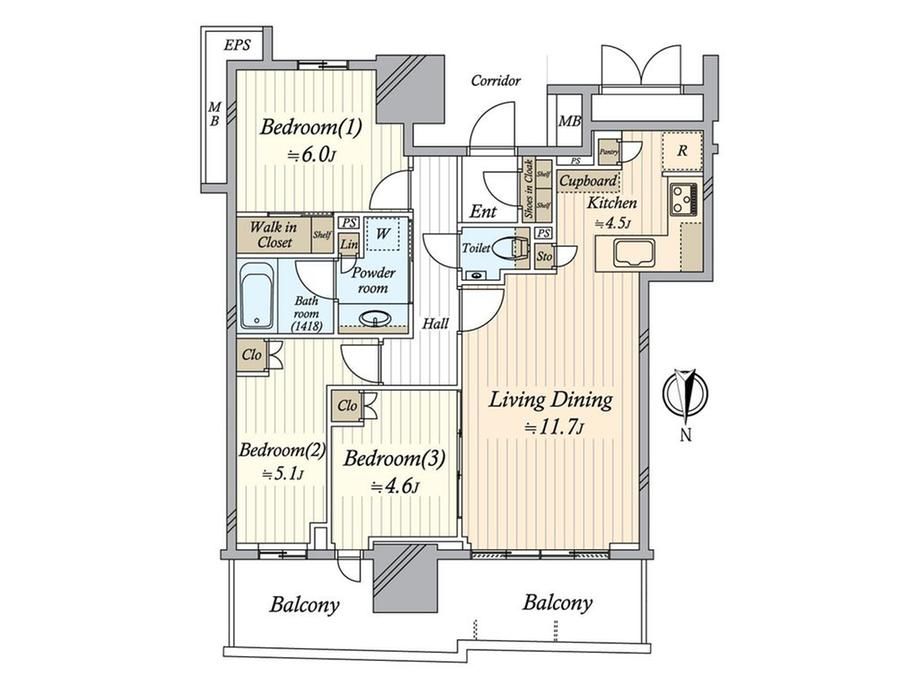 New 3LDK Apartment for Sale in Mihama-ku, Chiba City - Thumbnail 2