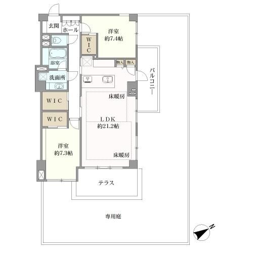 Terrace Mita 2LDK Apartment with Private Garden in Minato - Thumbnail 4