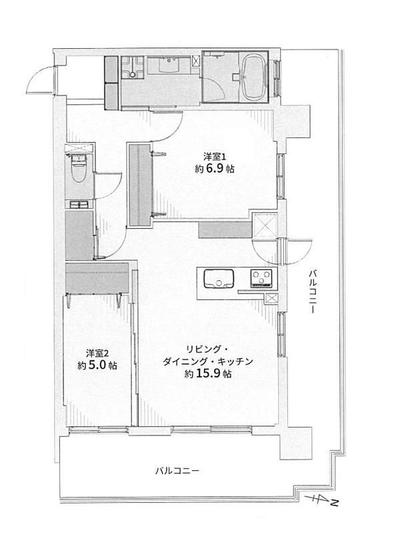 Renovated 2LDK Apartment in Sapporo Higashi Ward Near Station — Floorplan, Higashi, Hokkaido